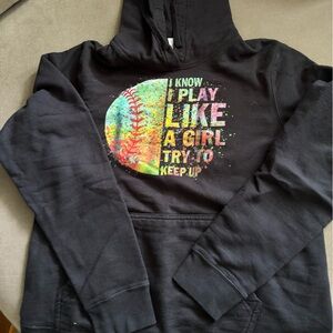 Black Girls Softball Hoodie